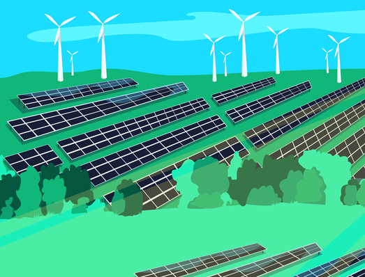 An image of solar panels