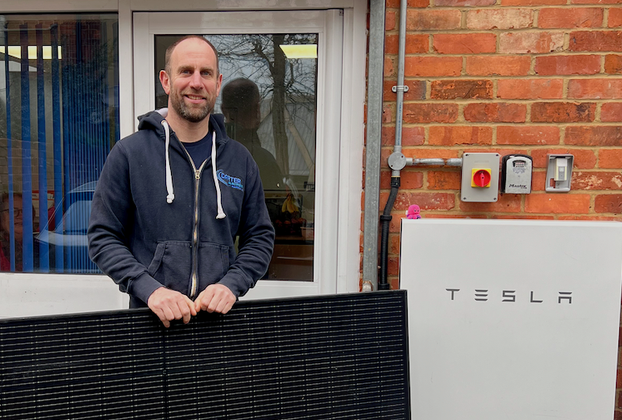 Carter Electricals staff with their electricity equipment