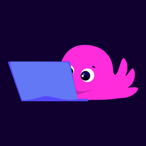 Constantine the Octopus on their laptop