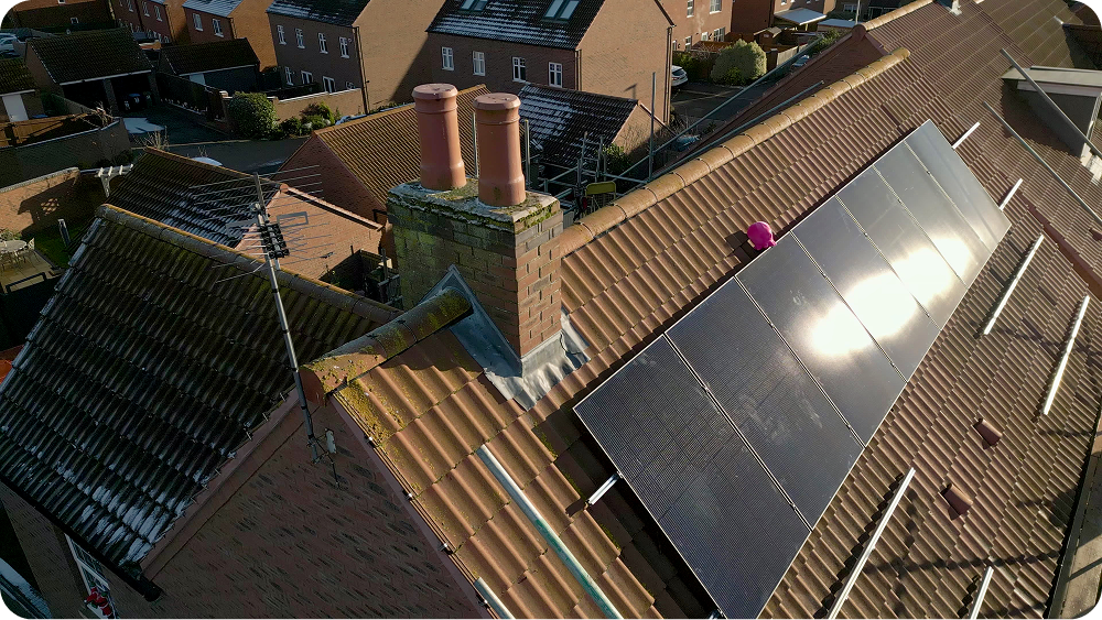 solar panels being installed