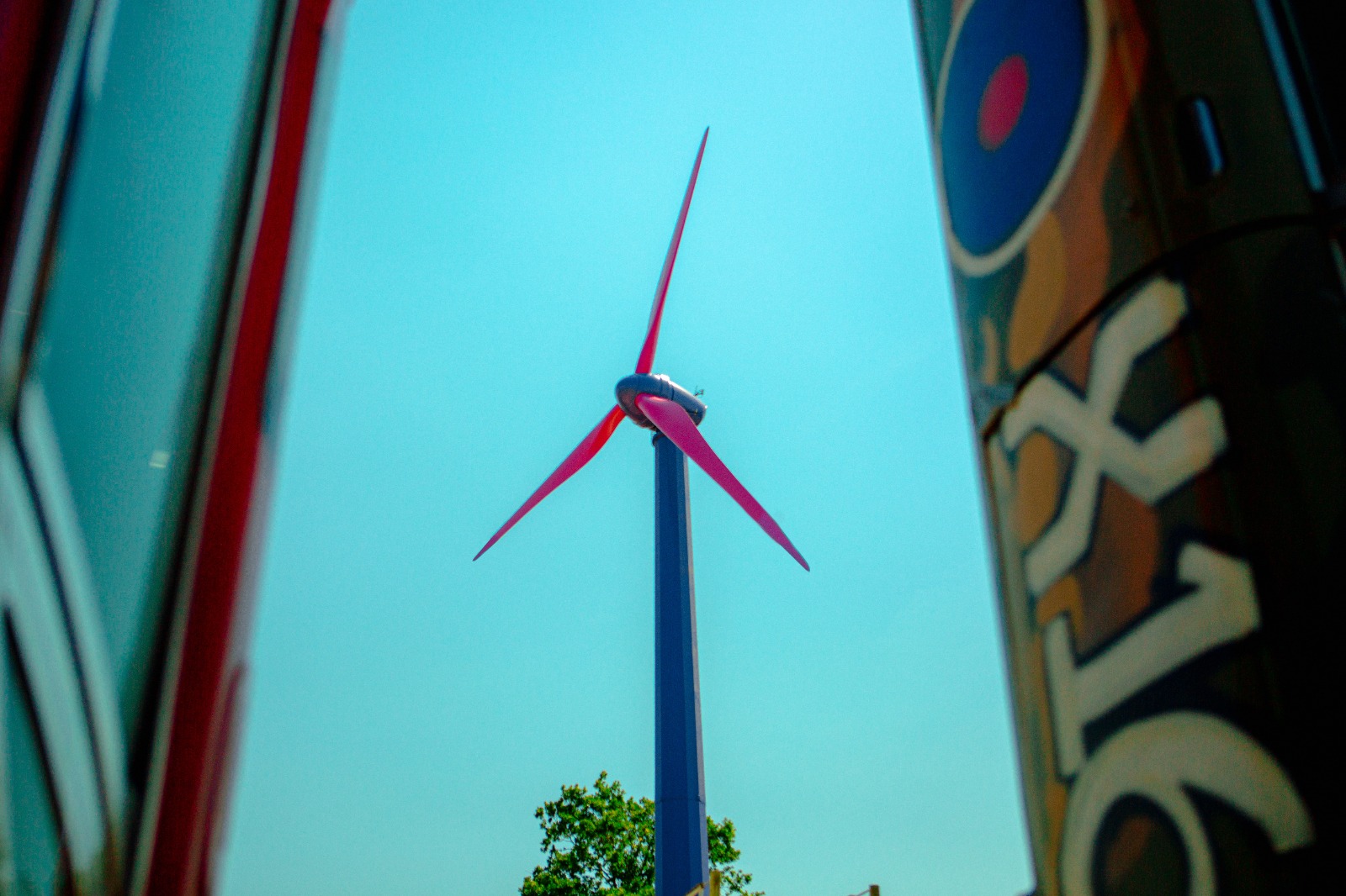 Image of Octopus Energy's wind turbine at Glastonbury