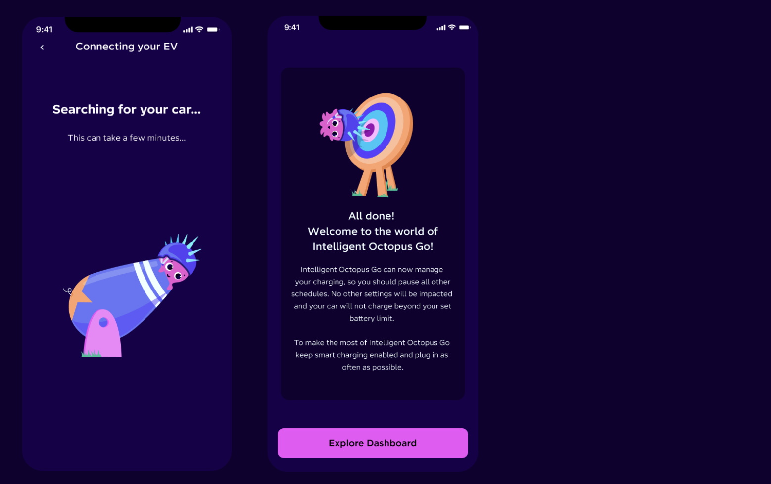 A screenshot of the Octopus app showing the success and device tab