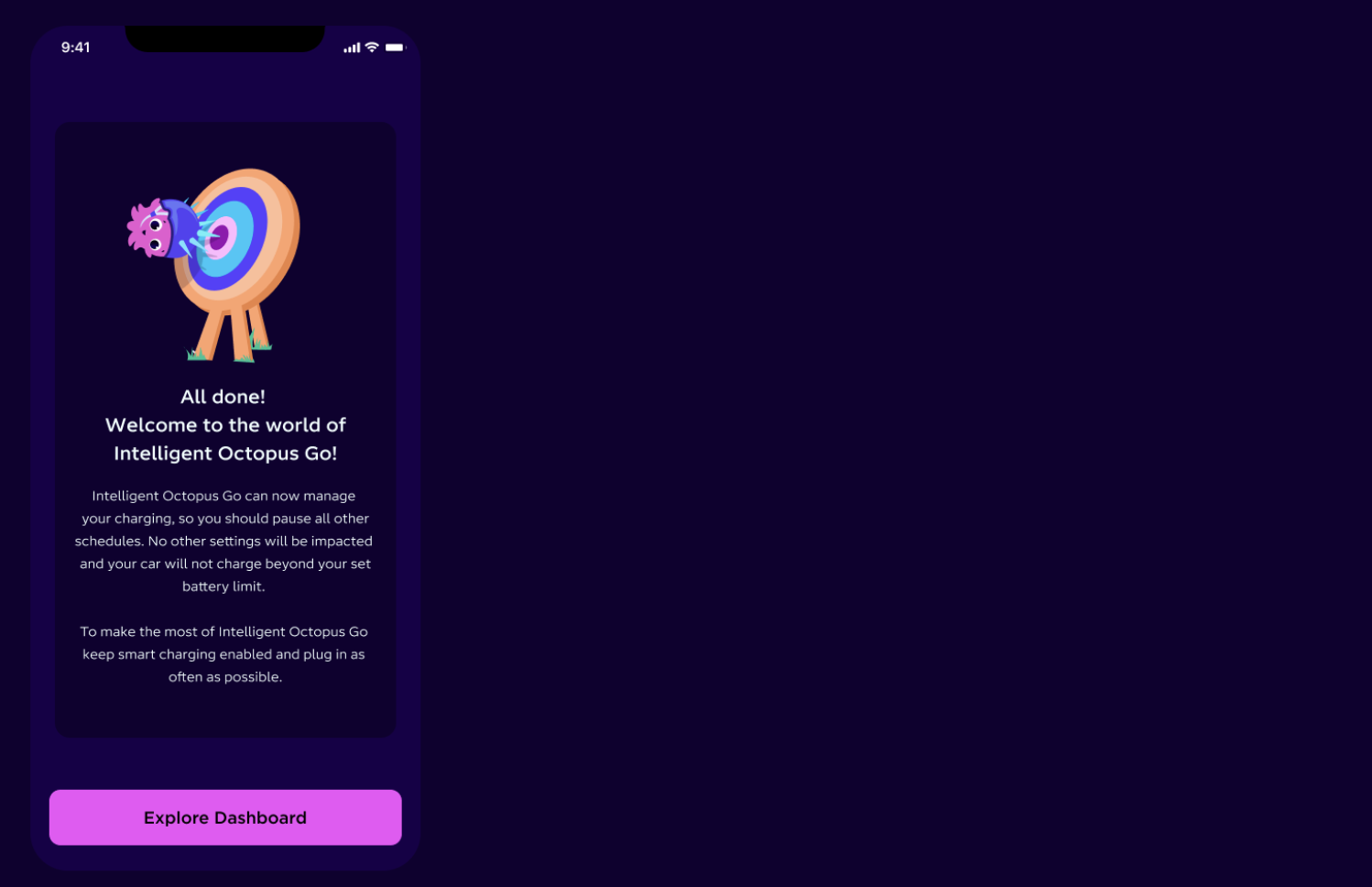 A screenshot of the Octopus app showing the device connection success screen.