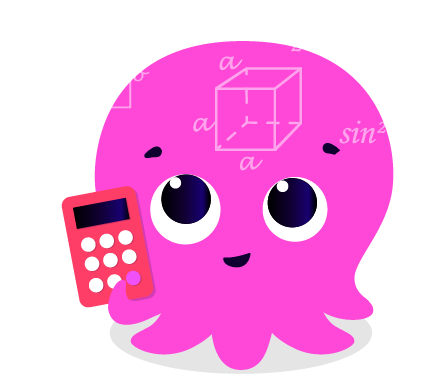 An illustration of a pink octopus doing maths