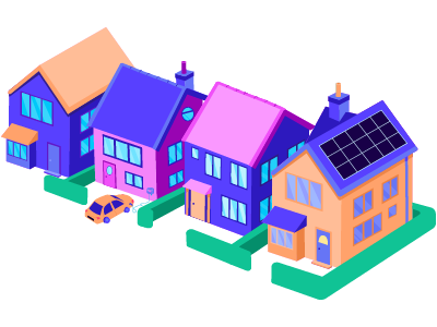 An illustration of houses