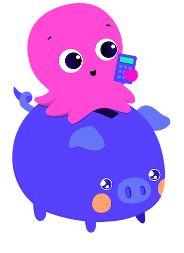 Constantine riding piggy bank