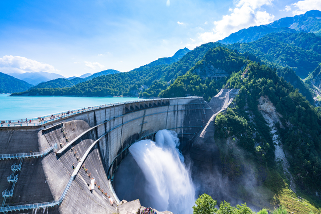 A hydro-electric dam in Japan