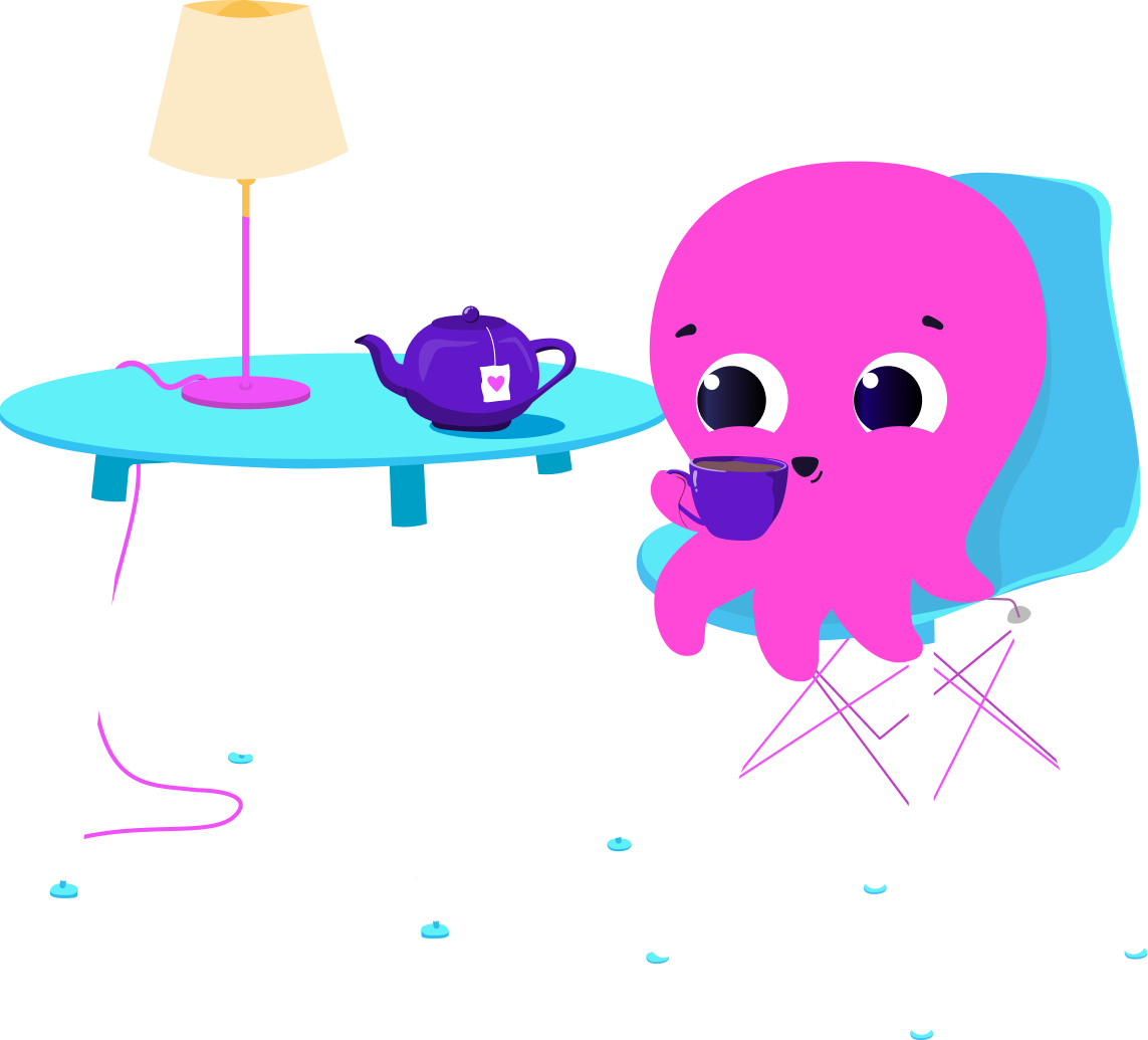 Constantine having a cup of tea